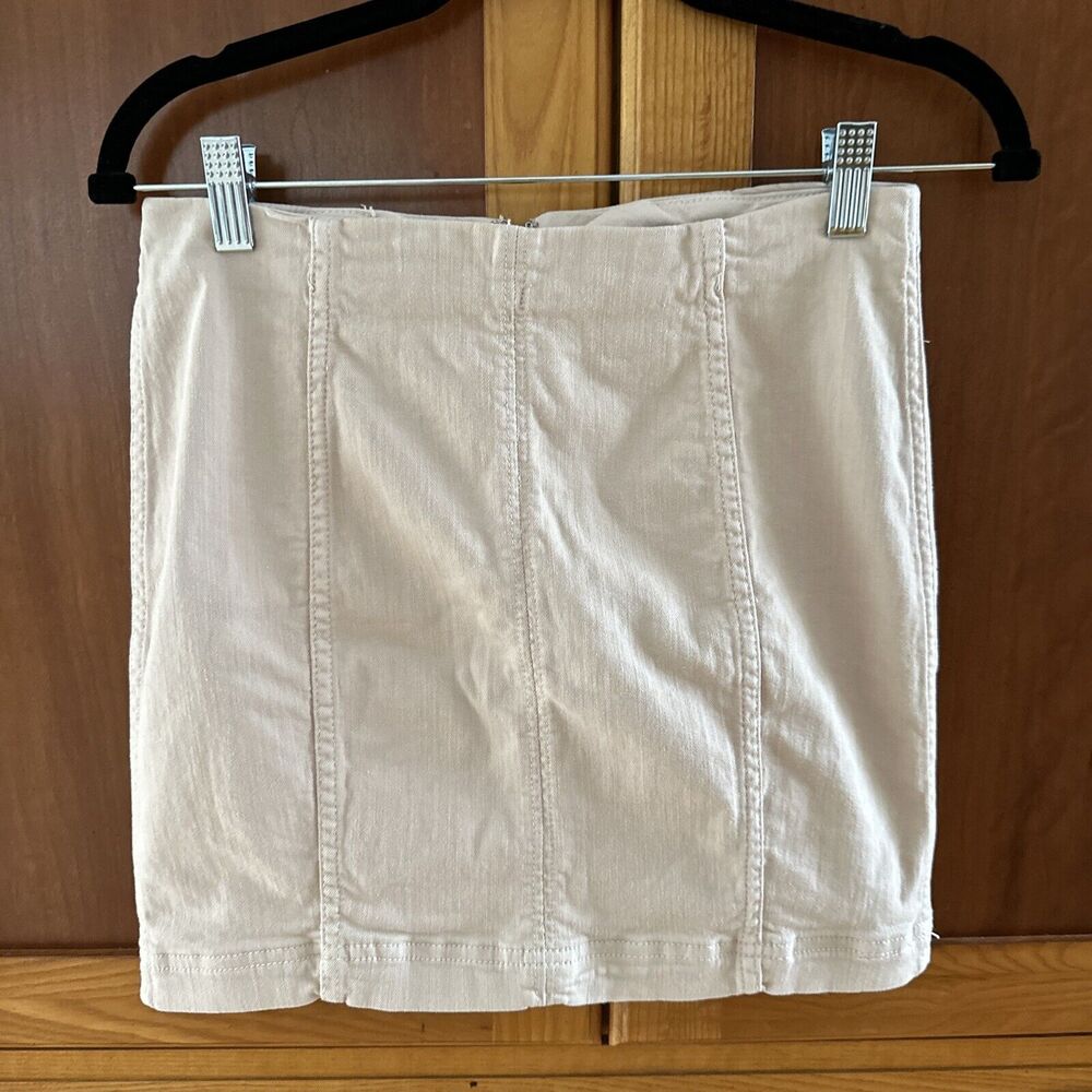 Free People/Urban Outfitters Modern Femme Denim Like Mini Skirt - Beige - Size 4